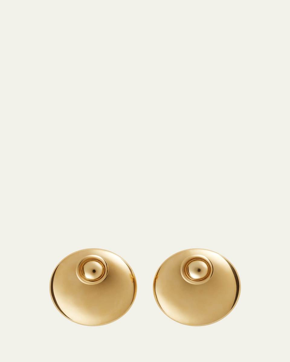 Concave 18K Gold-Finish Sterling Silver Bird Earrings
